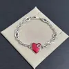 Zwei g23 Luxus-Designer-Schmuck, 925er Sterlingsilber, Designer-Armband, Emaille-Liebesanhänger, Schlüsselanhänger, Rot-Türkis-Armband, trendiges Retro-Armband für Männer und Frauen