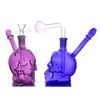 Hookahs Shisha Mini Dab Rigs Crânio Heady Glass Oil Burner Bongs Tubos de Água Único Ash Catcher Bong com Downstem Oil Burner Pipes