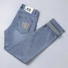 Jeans masculinos designer jeans grande marca para primavera e verão masculino, família B bordado solto encaixe perna reta calças compridas de meia-idade WT9Q