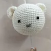 Mobiles# Handmade Crochet Bear Animal Head Knitting Rattle With Music DIY Baby Infant born Teether Sensory Toy 231208