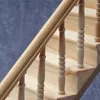 Doll House Accessories 1pc 1/12 Dollhouse Miniature Staircase Wooden Doll House Handrail Stairs Furniture Room Decoration Model Accessories 231208