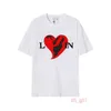 Lanvin Camisetas para hombre Diseñador Moda de lujo Lanvin Sudadera con capucha Brandedco-marca camiseta Carta Amor Flocado Estampado suelto para hombre y mujer Corto Lanvins NL64