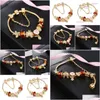 Beaded Fashion Jewelry 18K Gold Plated Diy Women Charm Bracelet Trendy Big Crystal Beads Copper Bangle Bracelets For Drop Delivery Dhufk