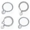Tiffanines Designer Charm Bracelets Boucles d'oreilles pour femme Sterling Sier Love Lock incrusté de diamant plaqué or classique Bracelet bijoux cadeaux