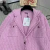 Mulheres malhas camisetas designer marca 23 novo terno de malha gola cardigan, esquema de cores rosa e macio menina, jaqueta atraente emagrecedora, versátil quente high-end KB0R