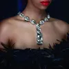 Anhänger Halsketten Luxuriöse handgefertigte übergroße Kristallhalskette Sexy Mode Big Square Statement Accessoires Großhandel 231208