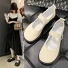حذاء اللباس اللطيف القوطي الأبيض ماري جين منخفضة الكعب الأنيق السيدات الصيفية الأحذية اليابانية على الطراز الياباني لوليتا للنساء 2023 جولة إصبع القدم kawaii
