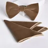 Bow Ties god kvalitet sammet slips män handduk gentleman middag mode tuxedo vacker bowtie set