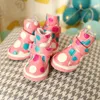 Dog Apparel Dots Waterproof Small Shoes Pet For Puppy Cats Spring And Autumn Boots Skidproof PU 4pcs/set Product Drop Shiping