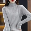 Maglioni da donna Maglione di lana Autunno e inverno Slim Fit Mostra pullover sovrapposto con temperamento a collo alto