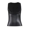 Women S Sleeveless Leather Jacket Body Shaping Tank Top Coach Waist Healthy Shirt Regular Black Underwear Fashionable