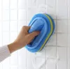 Pulizia della cucina Bagno WC Parete di vetro Spazzola da bagno pulita Manico in plastica Spugna Fondo del bagno BJ