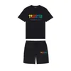 Abbigliamento uomo tuta da uomo firmata maglietta fratello Commercio estero ragazzi Arcobaleno TRAPSTAR monogramma gradiente ricamo manica corta T-shirt Pantaloncini high street set z6