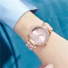 Wristwatches Women Quartz Watches Leather Strap Wristwatch Fashion Diamond Red Dial Casual Ladies Watch Relogios Feminino