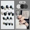 Faux ongles 24 pièces chiot à pois noir portant une fausse presse sur les faux ongles couverture complète ensemble de pointes d'ongles