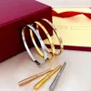 Designer 4mm armband voor vrouwen mannen manchet gouden Bangle Vrouwen Mannen Titanium Stalen Armbanden Goud Zilver Rose Mode Armband Luxe Jewelr Nspj