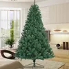 Decoratieve bloemen kunstkerstboom volledig natuurlijk sparren PVC spar 7,5ft opvouwbare metalen standaard onverlicht groen