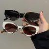 Óculos de sol Y2K Steampunk Shades Vidro Mulheres Único Irregular Cobra Homens Retro Quadros Esportes Marca Óculos Hip Hop