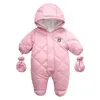 Зимний комбинезон для новорожденных мальчиков с бархатным утеплителем, куртка для маленьких мальчиков, зимнее пальто для маленьких девочек, детский зимний комбинезон 231208