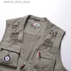 Gilet da uomo Gilet cargo multitasche da uomo Giacca da uomo con scollo a V Gilet in cotone resistente Casual Outdoor Militare Escursionismo Pesca Gilet Q231208