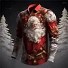Chemises décontractées pour hommes 23 Santa Claus Loose Shirt 3D Impression numérique Mode Festival de Noël