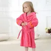 Serviettes Robes Dessin animé dinosaure enfants peignoirs bébé enfants pyjamas à capuche serviette de plage peignoir doux peignoir de bain enfant en bas âge garçons filles Robes robe 231208