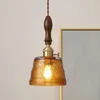 Pendant Lamps Nordic Modern Chandelier Creative Brass Walnut Glass Lamp Bedroom Living Room Restaurant El Cafe Bar Lighting Fixtures