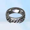whole 50pcsLot top men women stainless steel chain spinner rings fashion jewelry party gifts Punk Style biker ring2836890