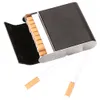 Stainless Steel Flip Cover Cigarettes Case Hold 20pcs 84mm Cigarette Tobacco Holder PU Cigarette Storage Box Men Smoking Gadgets