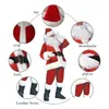 Julekorationer ADT Santa Claus Costume Flannel Classic Suit Cosplay Props Men Coat Pants Beard Belt Hat Set M XL Drop Deliver Dheti