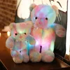 Plush Light Up Toys Luminous 305080 cm Kreatywna dioda LED pluszowa pluszowa zabawka dla zwierząt kolorowy świecący świąteczny prezent dla dzieciaka 231207