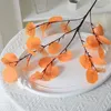 Decorative Flowers Simulated Green Planting Tree Leaves 5-fork Eucalyptus Apple Leaf Home Wedding El Dining Table Decoration Pography Prop
