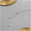 Ciondoli autentici 925 Sterling Sier 1Mm Catena del serpente Collane girocollo per le donne Perline Collana regolabile Collares Consegna gioielli Otivj