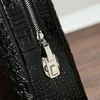 Porte-documents de luxe peau de Crocodile en cuir véritable, mallette d'affaires pour hommes, sac à bandoulière Alligator, messager pour ordinateur portable