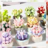 Block DIY MOC Potted Plants Succulents Cactus Gypsophila Bonsai Tree Gardens Romantiska byggstenar Modell Bricks Kids Set Kits Toys R231208