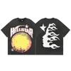 Футболка Hellstar Дизайнерские рубашки Графическая футболка Одежда Одежда Хипстерская ткань в стиле хип-хоп Уличное граффити с буквенным принтом из фольги Винтажная цветная облегающая футболка