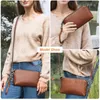 Kontaktens kvinnor Crossbag Retro Casual Handbag Brown Outdoor Shoulder Bags Hold Makeup Set Lady Clutches RFID Blockering Telefonpåse 240104