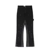 Jeans da uomo High Street europei e americani Hip-hop Industria pesante Giunzioni Micro-flare Splash-ink Pantaloni larghi alla moda