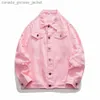 Women's Jackets Autumn Spring Retro Destory Wash Hole Solid Denim Jacket Pink White Black Jaqueta Jeans Streetwear Slim Fit Chaqueta Hombre Coat L231208