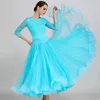 Stage Wear Blue Ballroom Dance Competition Dresses Waltz Dress Standard Performance Costumes Women High Grade Evening Party Outfits