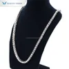 Tianyu Jewelry Hip Hop Collier en diamant plaqué or 14 carats pour homme avec chaîne de tennis glacée