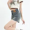 Women's Shorts Yellow Mud-colored Denim Women Summer High Waist 2023 Elastic Loose Thin All-match Girl Straight A-line Pants