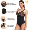 Mesh Lace Thongs Bodysuit Women Shapewear Seamless Padded Full Body Shaper Slim Waist Tummy Control Flat Belly Smooth Underwear