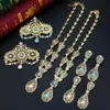 Wedding Jewelry Sets Neovisson Morocco Bride Jewelry Sets High-Fashion Drop Earring Brooch Pins Choker Necklace Set For Women Arabic Wedding Jewelry 231208