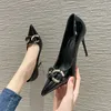 Chaussures habillées Automne Français Talons Hauts Chaussures Pour Femmes Talons Minces 9 Cm Sexy Pointu Bouche Peu Profonde Chaussures Simples Chaussures De Fête Taille 34-39 231207