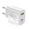 20Wファーストクイック充電3A 12W 2.4A USB CウォールチャージャーデュアルポートPD充電器用iPhone 13 14 15 PRO SAMSUNG S23 S24 UTRAL HTC XIAOMI ANDROID電話PC