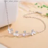 Ketting niet vervagen zilveren armband 925 sterling zilveren armband meisje zirkoon bloem hanger armband chique massief zilveren armband bijoux YQ231208