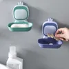 Alien Drain Soap Box Creative Cartoon Soap Holder No Punching Laundry Soap Tray Wall Mounted Soap Storage Rack Bathroom Supplies