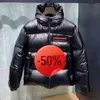 Desconto de Natal ~ Moletons Masculinos Moletons Homens Nylon Puffer Down Jaqueta Com Capuz Colarinho Quente Pads Casaco Designer Mens Zipper Bolso Lateral Solto Fit Inverno Outwear