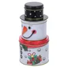 Förvaringsflaskor julkakor för gåva som ger tenn runda behållare med lock kex